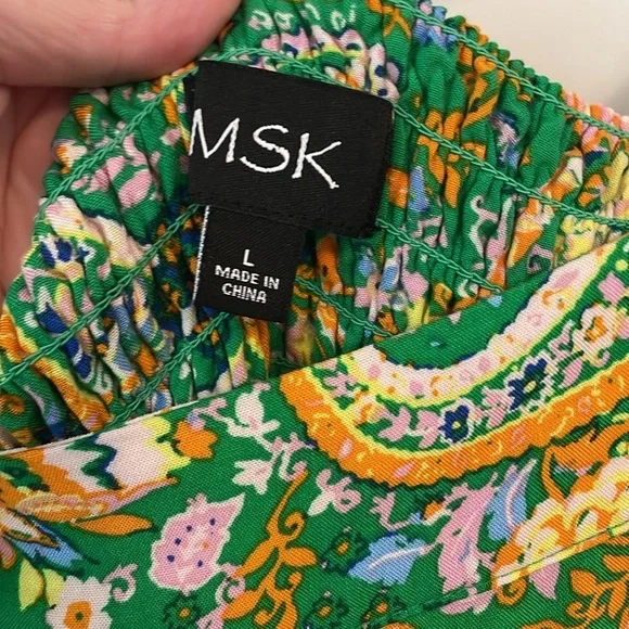 MSK Green Paisley Maxi Dress Large - Picture 5 of 6